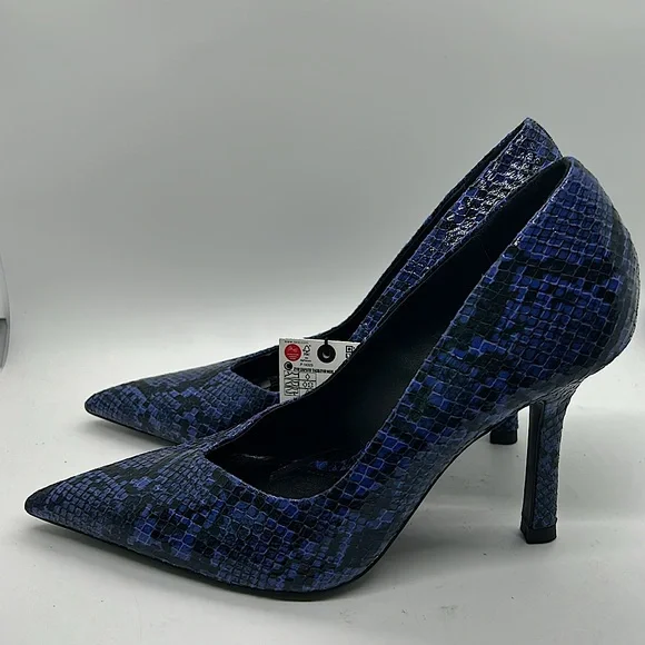 Zara NWT Sexy Blue Snakeskin Print Stiletto Heels Shoes **Size 38/US 7.5**🔥🔥 - Picture 4 of 7